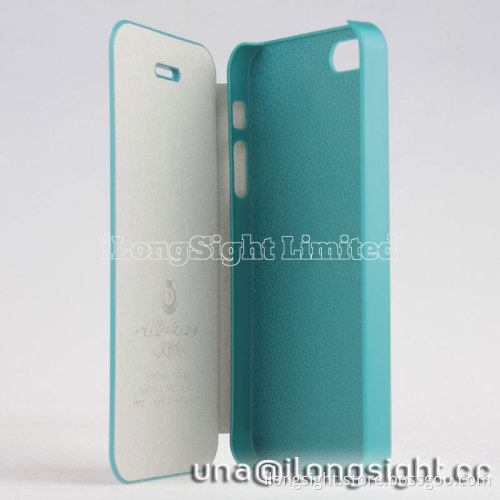AYL pure color smoothly flip leather case for iphone 5/5S-green